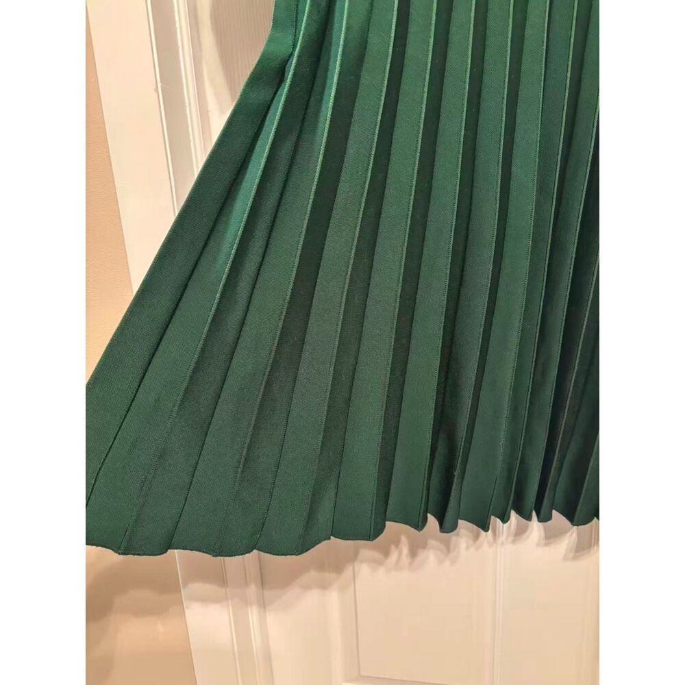 $2390 Carolina Herrera Corset-Waist Pleated Midi Dress Size: L - Picture 13 of 13